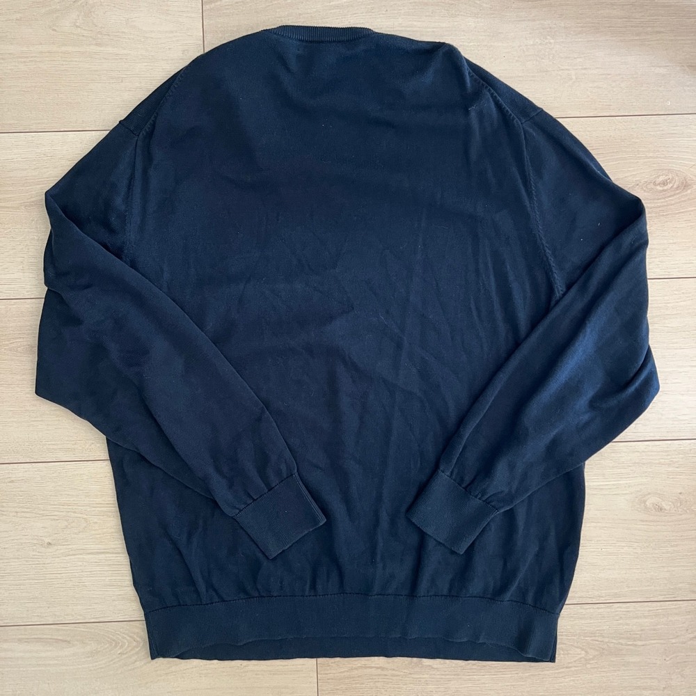 Daniel Cremieux Mens XXL V Neck Sweater Navy Blue 100% Supima Cotton - Picture 3 of 4